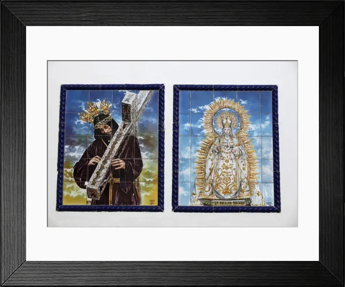 Framed Print : Azulejo mosaic tilework panels, Arcos de la Frontera, Andalucia, Spain, Europe Framed Print : Azulejo mosaic tilework panels, Arcos de la Frontera, Andalucia, Spain, Europe