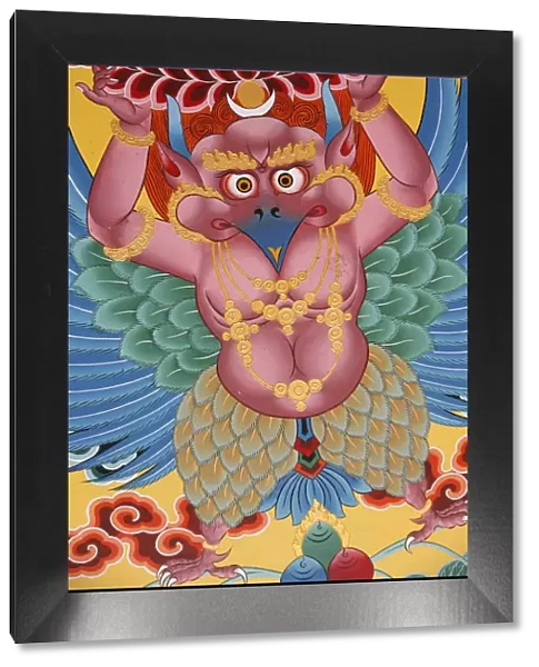 Painting of Garuda, Kopan monastery, Kathmandu, Nepal, Asia
