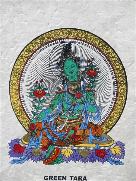 Green Tara, Buddhist symbol of prosperity, Kopan monastery, Bhaktapur, Nepal, Asia