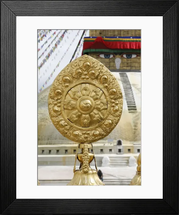 Framed Print : Dharma wheel, Bodhnath stupa, Kathmandu, Nepal, Asia Framed Print : Dharma wheel, Bodhnath stupa, Kathmandu, Nepal, Asia