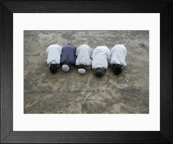 Framed Print : Muslim boys praying, Kathmandu, Nepal, Asia