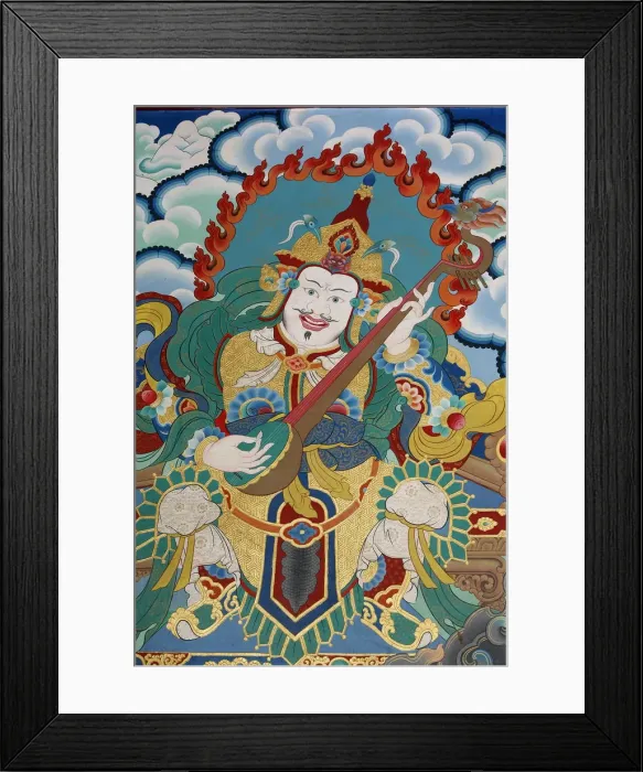 Framed Print : Temple guardian guarding the East and spring, named Dhritarashtra, Kopan monastery Framed Print : Temple guardian guarding the East and spring, named Dhritarashtra, Kopan monastery