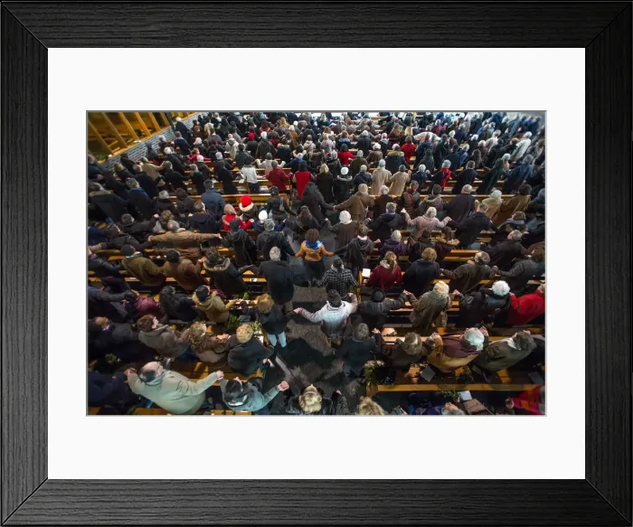 Framed Print : Palm Sunday celebration in a Paris Catholic church, Paris, France, Europe