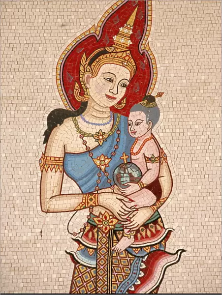 Mosaic of Thai Virgin, Annunciation Basilica, Nazareth, Galilee, Israel, Middle East