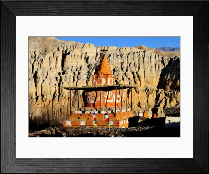 Framed Print : Buddhist stupa (chorten) near Tsarang village, Mustang, Nepal, Himalayas, Asia Framed Print : Buddhist stupa (chorten) near Tsarang village, Mustang, Nepal, Himalayas, Asia