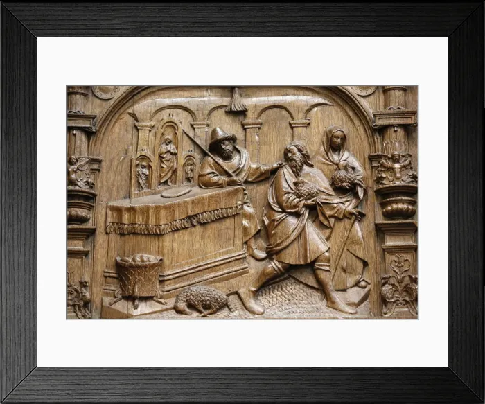 Framed Print : Depiction of travelling scenes in the stalls of the Goillon Framed Print : Depiction of travelling scenes in the stalls of the Goillon