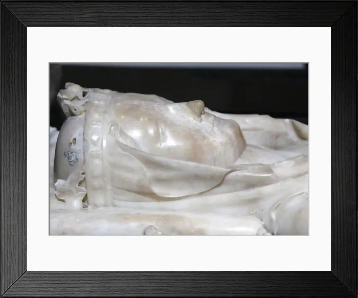 Framed Print : Detail of the recumbent effigy on the tomb of Isabella of Aragon wife of Philip III Framed Print : Detail of the recumbent effigy on the tomb of Isabella of Aragon wife of Philip III