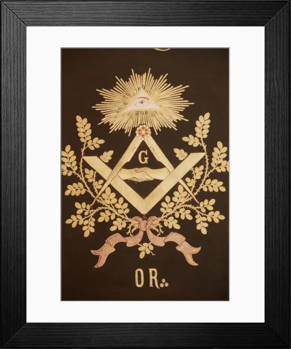 Framed Print : Masonic banner, Grande Loge de France, Paris, France, Europe