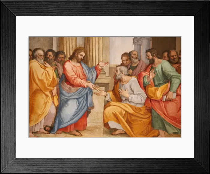 Framed Print : Jesus and St. Peter, Santa Maria in Traspontina church, Rome, Lazio, Italy, Europe Framed Print : Jesus and St. Peter, Santa Maria in Traspontina church, Rome, Lazio, Italy, Europe