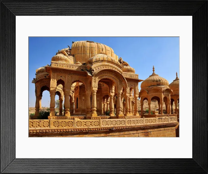 Framed Print : Bada Bagh (Barabagh), royal cenotaphs (chhatris) of Maharajas of Jaisalmer State Framed Print : Bada Bagh (Barabagh), royal cenotaphs (chhatris) of Maharajas of Jaisalmer State
