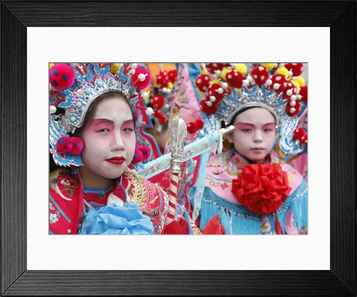 Framed Print : People wearing traditional costumes, Chinese New Year, Paris, France, Europe