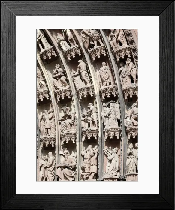 Framed Print : Scenes from the Old and New Testaments on the arches of the western front of Our Lady of Framed Print : Scenes from the Old and New Testaments on the arches of the western front of Our Lady of