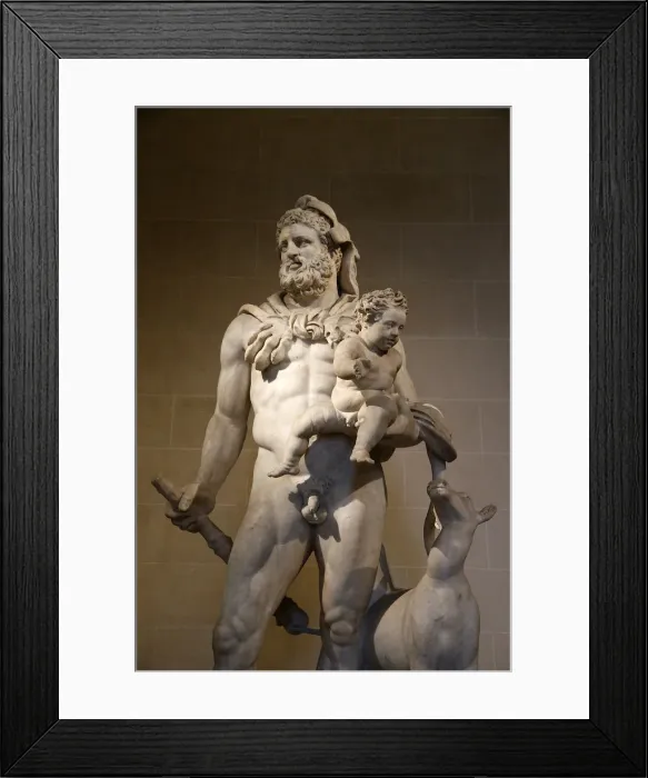 Framed Print : Statue of Heracles and Telephos dating from the second century AD from Tivoli Framed Print : Statue of Heracles and Telephos dating from the second century AD from Tivoli
