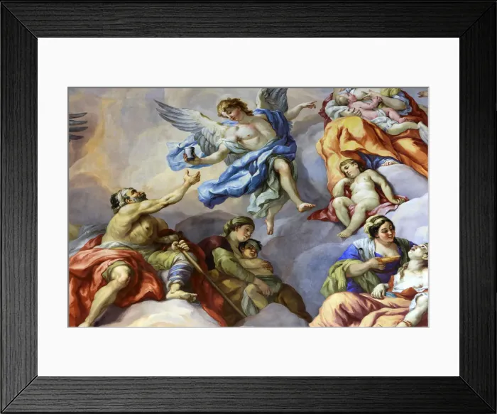 Framed Print : Angels and beggars, fresco by Johann Michael Rottmayrr, Karlskirche (St Framed Print : Angels and beggars, fresco by Johann Michael Rottmayrr, Karlskirche (St