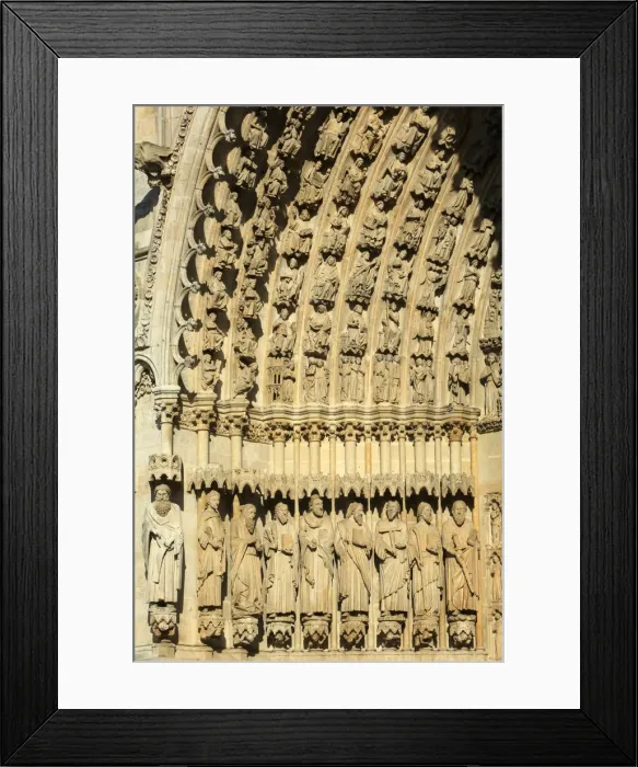 Framed Print : Statues of apostles and prophets in the splay and the left sidewall of the central portal Framed Print : Statues of apostles and prophets in the splay and the left sidewall of the central portal