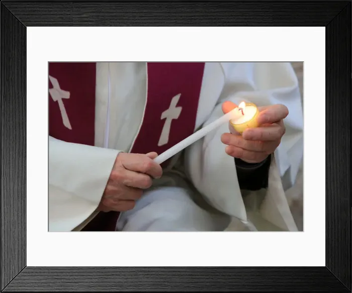 Framed Print : Lighting a candle on Day celebration of forgiveness, Amiens Cathedral, Picardy, France Framed Print : Lighting a candle on Day celebration of forgiveness, Amiens Cathedral, Picardy, France