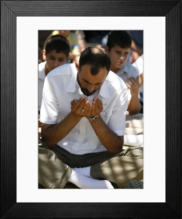 Framed Print : Palestinians praying on Friday, Nazareth, Galilee, Israel, Middle East Framed Print : Palestinians praying on Friday, Nazareth, Galilee, Israel, Middle East
