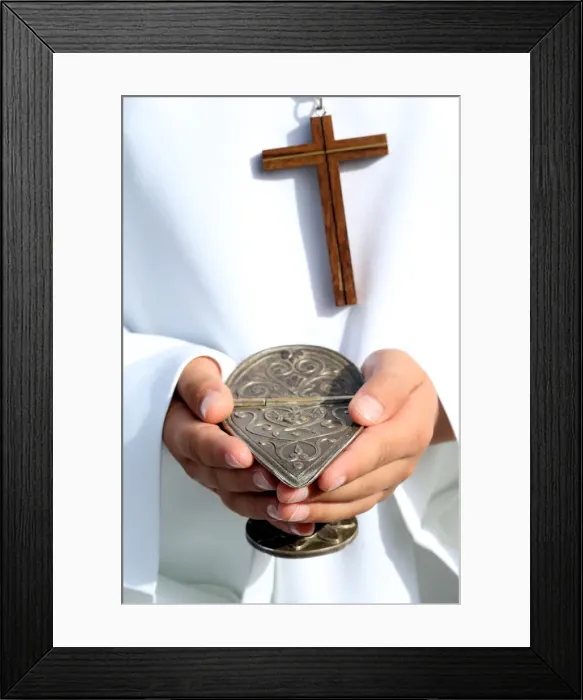 Framed Print : Altar boy with incense boat, Sanctuary of La Benite Fontaine, La-Roche-sur-Foron Framed Print : Altar boy with incense boat, Sanctuary of La Benite Fontaine, La-Roche-sur-Foron