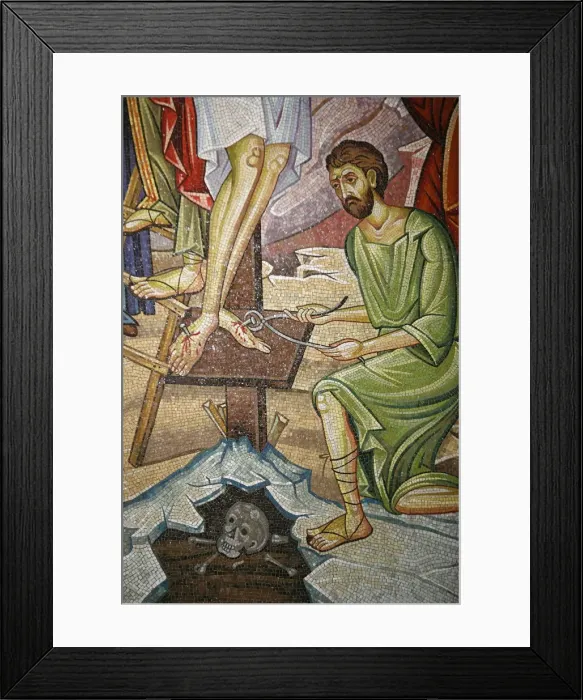 Framed Print : Mosaic of Christs death at the Church of the Holy Sepulchre, Jerusalem, Israel Framed Print : Mosaic of Christs death at the Church of the Holy Sepulchre, Jerusalem, Israel