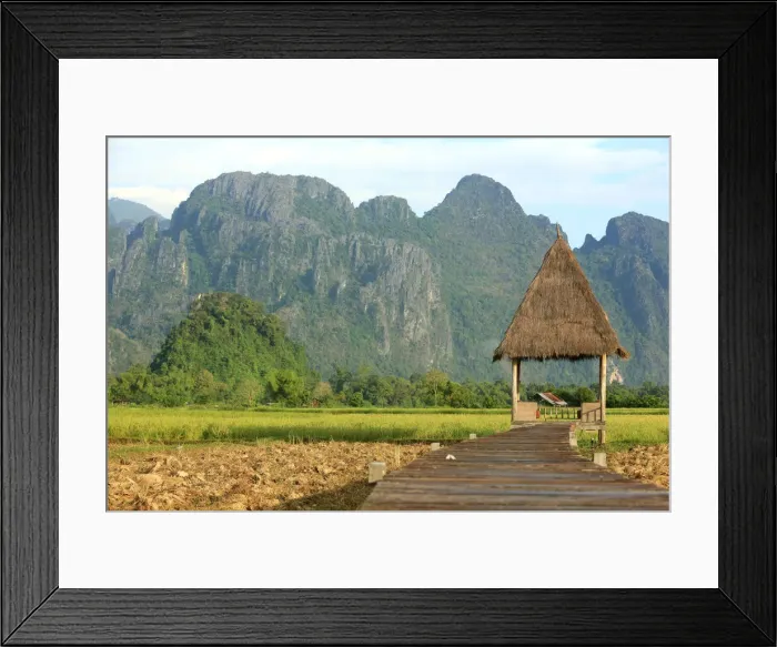 Framed Print : Rice fields with stunning mountain backdrop, Laos, Indochina, Southeast Asia, Asia Framed Print : Rice fields with stunning mountain backdrop, Laos, Indochina, Southeast Asia, Asia