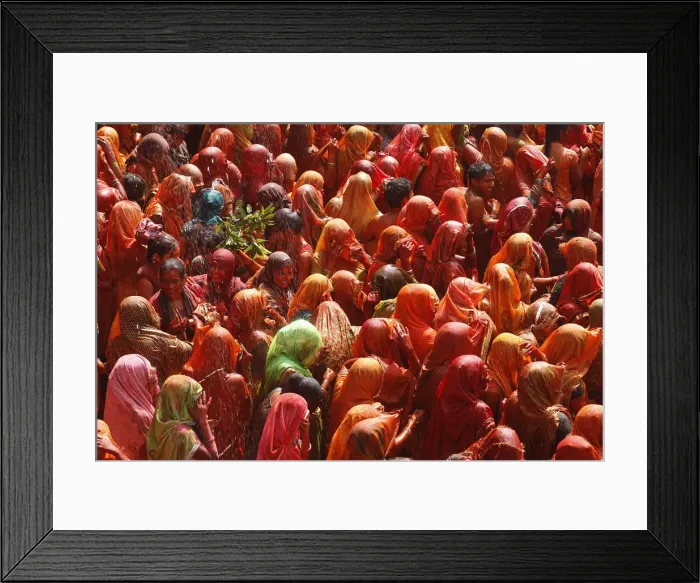 Framed Print : Holi celebration in Dauji temple, Dauji, Uttar Pradesh, India, Asia