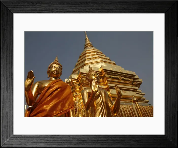 Framed Print : Statues and chedi in Doi Suthep temple, Chiang Mai, Thailand, Southeast Asia, Asia Framed Print : Statues and chedi in Doi Suthep temple, Chiang Mai, Thailand, Southeast Asia, Asia