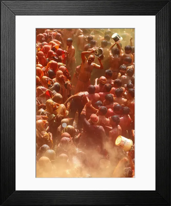 Framed Print : Holi celebration in Dauji temple, Dauji, Uttar Pradesh, India, Asia