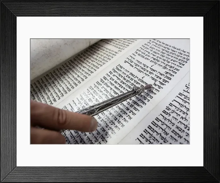 Framed Print : Jewish Torah scroll with pointer, Paris, France, Europe Framed Print : Jewish Torah scroll with pointer, Paris, France, Europe