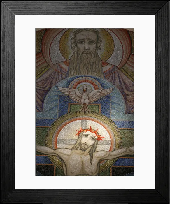 Framed Print : Mosaic by Antoine Molkenboer showing God, the Holy Spirit and Jesus, Annecy, Haute Savoie Framed Print : Mosaic by Antoine Molkenboer showing God, the Holy Spirit and Jesus, Annecy, Haute Savoie
