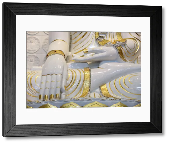 Framed Print : Detail of Buddha sitting in bhumisparsha-mudra posture (calling the earth to witness) Framed Print : Detail of Buddha sitting in bhumisparsha-mudra posture (calling the earth to witness)