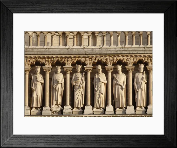 Framed Print : Kings Gallery, Western facade, Notre Dame cathedral, Paris, France, Europe Framed Print : Kings Gallery, Western facade, Notre Dame cathedral, Paris, France, Europe