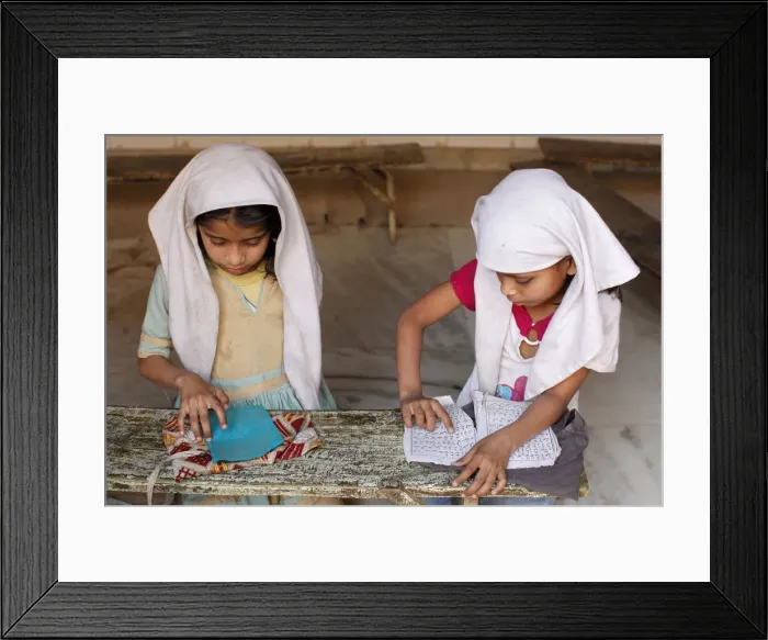 Framed Print : Girls learning Arabic in a medersa (koranic school), Fatehpur Sikri, Uttar Pradesh, India Framed Print : Girls learning Arabic in a medersa (koranic school), Fatehpur Sikri, Uttar Pradesh, India