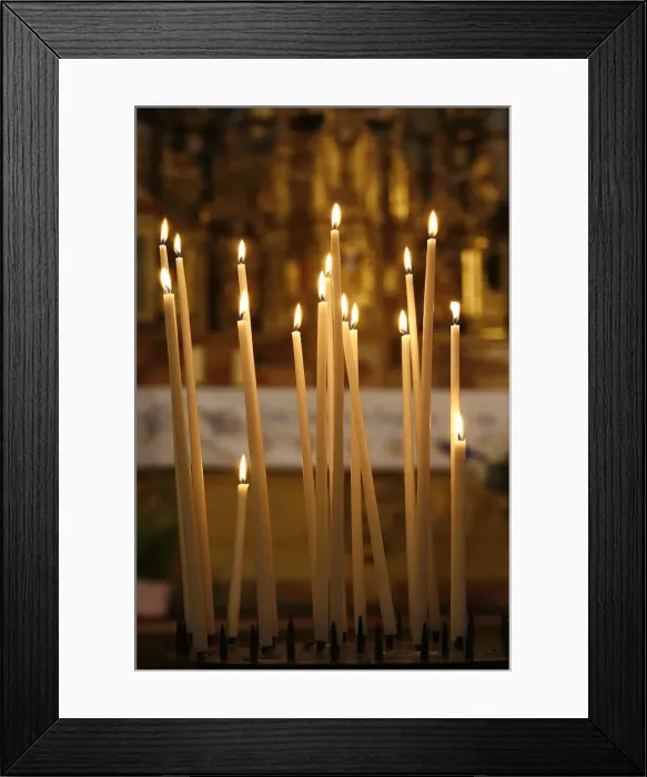 Framed Print : Church candles, Notre-Dame de la Gorge, Haute Savoie, France, Europe Framed Print : Church candles, Notre-Dame de la Gorge, Haute Savoie, France, Europe