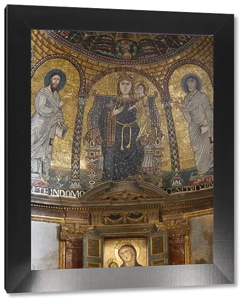Mosaic of Mary and Jesus, Santa Francesca Romana church, Rome, Lazio, Italy, Europe