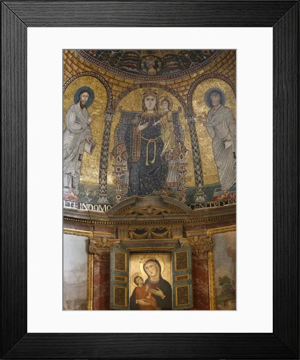 Framed Print : Mosaic of Mary and Jesus, Santa Francesca Romana church, Rome, Lazio, Italy, Europe Framed Print : Mosaic of Mary and Jesus, Santa Francesca Romana church, Rome, Lazio, Italy, Europe