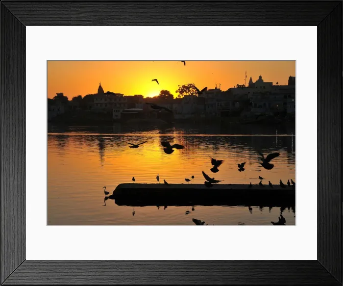 Framed Print : Sunset on the ghats at Pushkar holy Lake, Pushkar, Rajasthan, India, Asia Framed Print : Sunset on the ghats at Pushkar holy Lake, Pushkar, Rajasthan, India, Asia