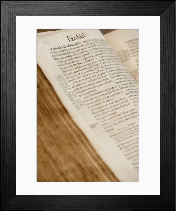 Framed Print : Old Bible, Geneva 1678, Paris, France, Europe Framed Print : Old Bible, Geneva 1678, Paris, France, Europe