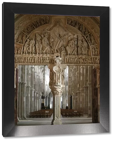 Narthex entrance, Vezelay Basilica, UNESCO World Heritage Site, Vezelay, Yonne, Burgundy