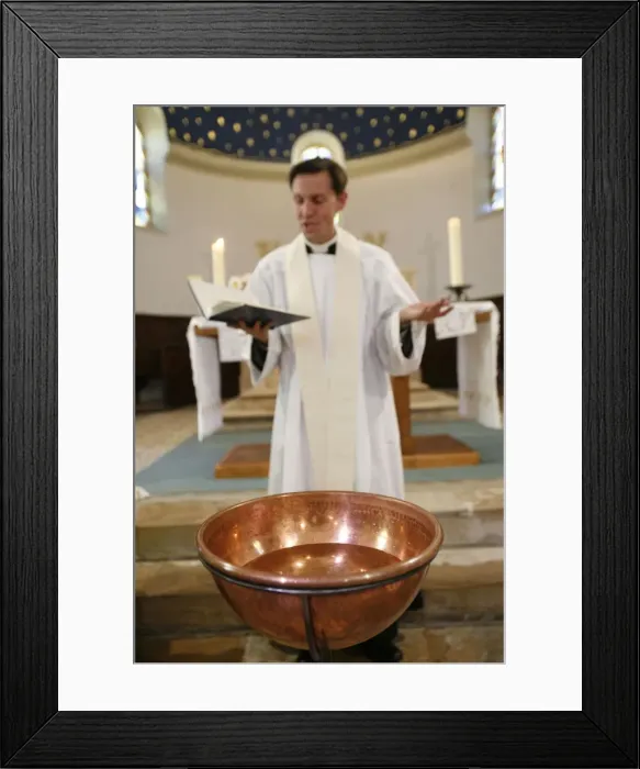 Framed Print : Catholic baptism, Chatenay, Saone et Loire, France, Europe Framed Print : Catholic baptism, Chatenay, Saone et Loire, France, Europe
