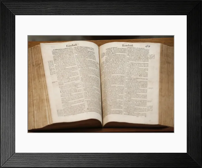 Framed Print : Old Bible, Geneva 1678, Paris, France, Europe Framed Print : Old Bible, Geneva 1678, Paris, France, Europe
