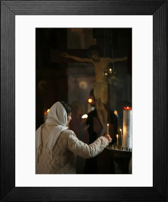 Framed Print : Orthodox devotee, Paris, Ile de France, France, Europe Framed Print : Orthodox devotee, Paris, Ile de France, France, Europe