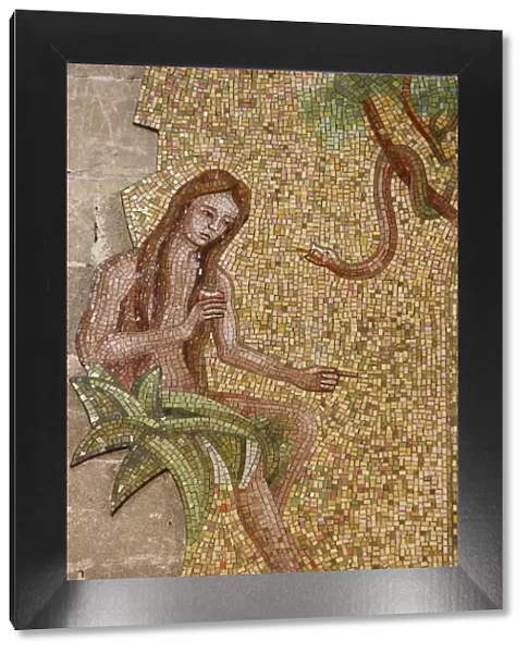 Mosaic of Eve and the serpent in Sacro Cuore di Gesu church, Gallipoli, Lecce, Apulia