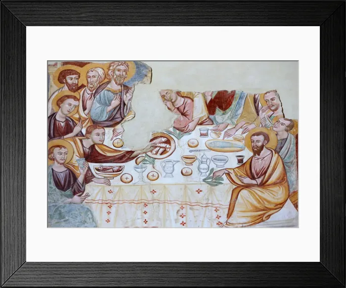 Framed Print : Fresco by Rinaldo da Taranto of the Last Supper in Santa Maria del Casale church Framed Print : Fresco by Rinaldo da Taranto of the Last Supper in Santa Maria del Casale church