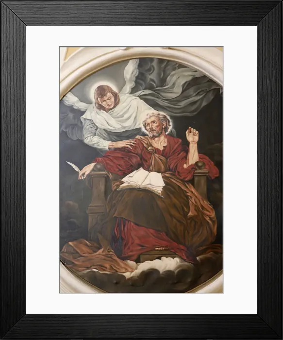 Framed Print : Painting depicting the evangelist St. Matthew in Nativita Beata Vergine Maria church Framed Print : Painting depicting the evangelist St. Matthew in Nativita Beata Vergine Maria church