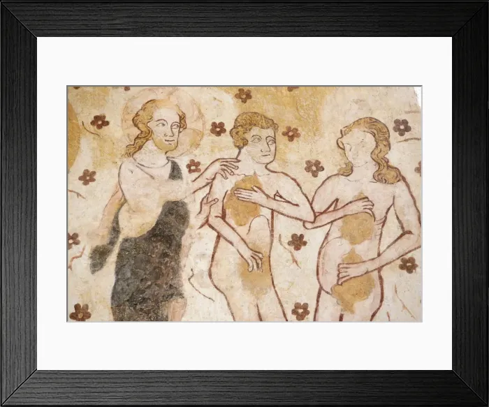 Framed Print : Mural of Adam and Eve banished from the Garden of Eden, dating from the 12th to 16th Framed Print : Mural of Adam and Eve banished from the Garden of Eden, dating from the 12th to 16th