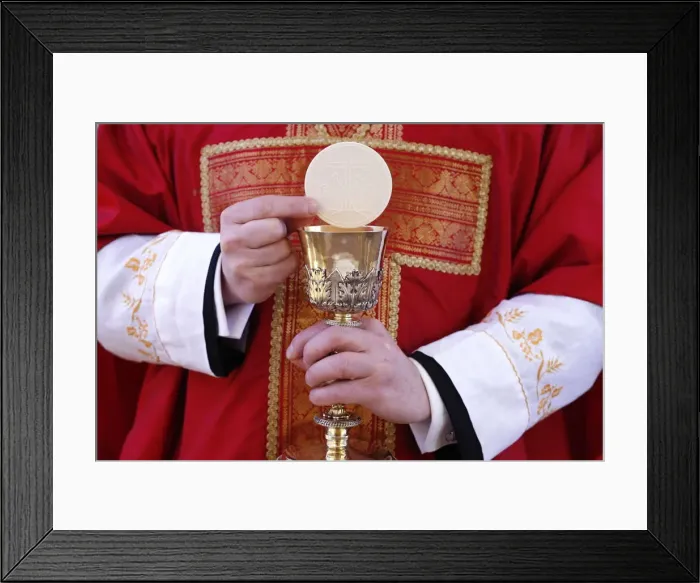 Framed Print : Celebration of the Eucharist, Catholic Mass, Villemomble, Seine-Saint-Denis, France Framed Print : Celebration of the Eucharist, Catholic Mass, Villemomble, Seine-Saint-Denis, France