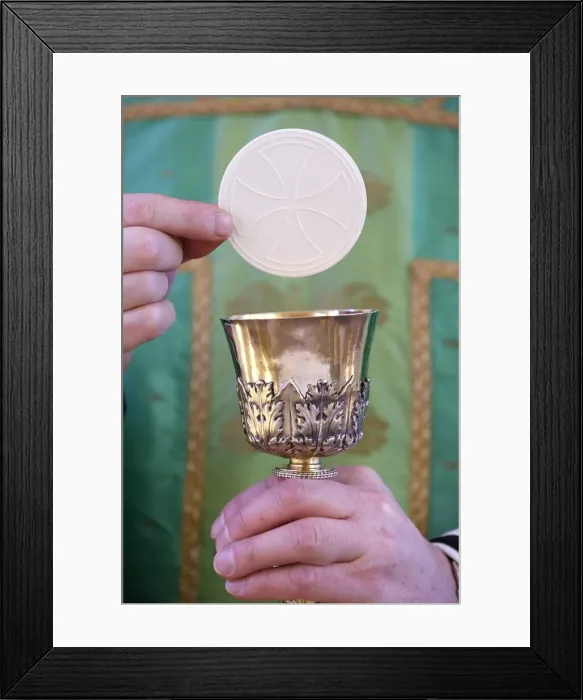 Framed Print : Celebration of the Eucharist, Catholic Mass, Villemomble, Seine-Saint-Denis, France Framed Print : Celebration of the Eucharist, Catholic Mass, Villemomble, Seine-Saint-Denis, France