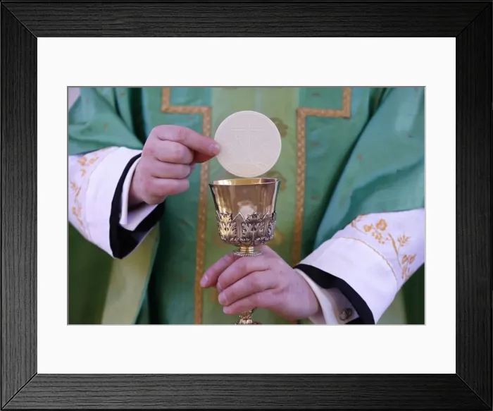 Framed Print : Celebration of the Eucharist, Catholic Mass, Villemomble, Seine-Saint-Denis, France Framed Print : Celebration of the Eucharist, Catholic Mass, Villemomble, Seine-Saint-Denis, France