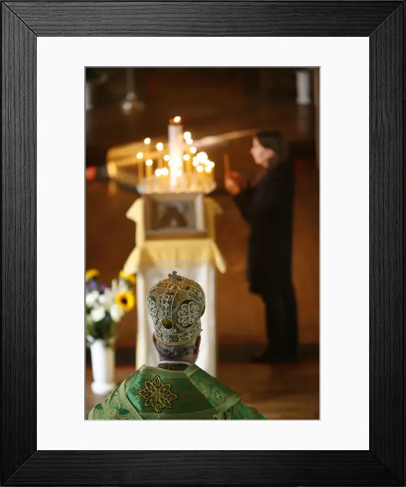 Framed Print : Orthodox celebration, Paris, Ile de France, France, Europe