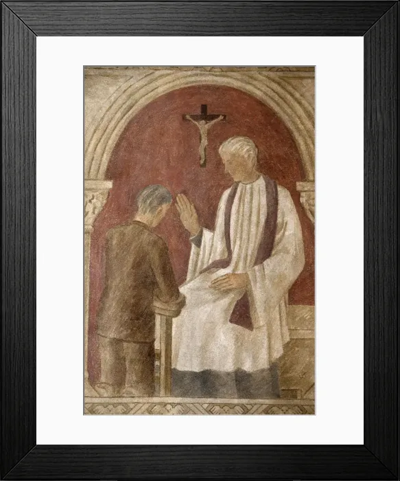 Framed Print : Fresco of Holy Confession in Sainte Genevieves Cathedral, Nanterre, Hauts-de-Seine Framed Print : Fresco of Holy Confession in Sainte Genevieves Cathedral, Nanterre, Hauts-de-Seine